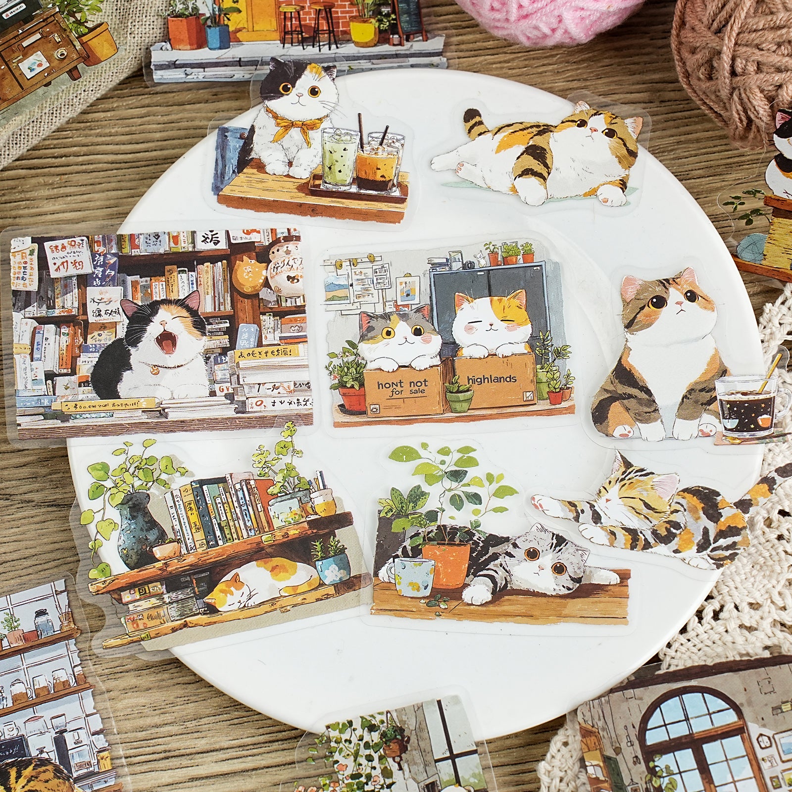 Kawaii Cat Daily Life Stickers - Desk Cosmos