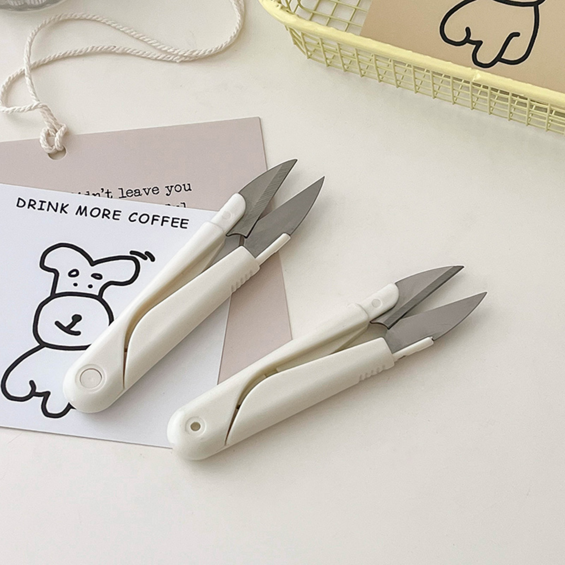 Basic journaling tools: scissors, tapes, erasers, and more.