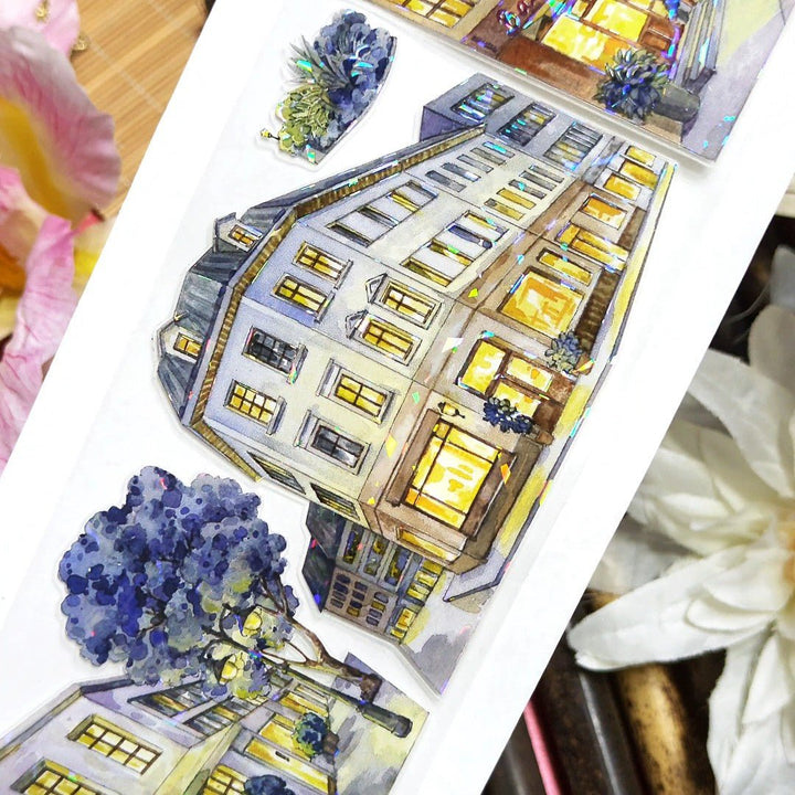 Midnight Cityscape Die - cut PET Tape - Desk Cosmos