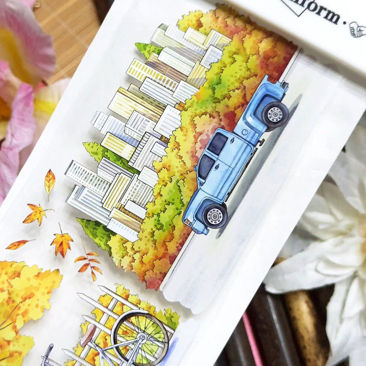 City Autumn Scenery PET Tape - Desk Cosmos