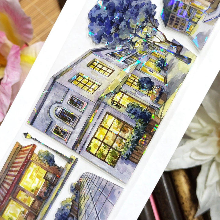 Midnight Cityscape Die - cut PET Tape - Desk Cosmos