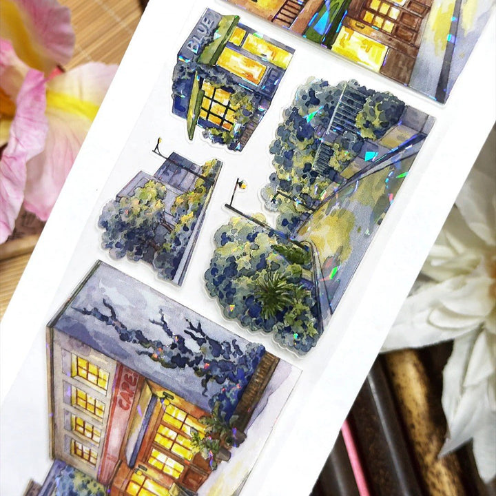 Midnight Cityscape Die - cut PET Tape - Desk Cosmos