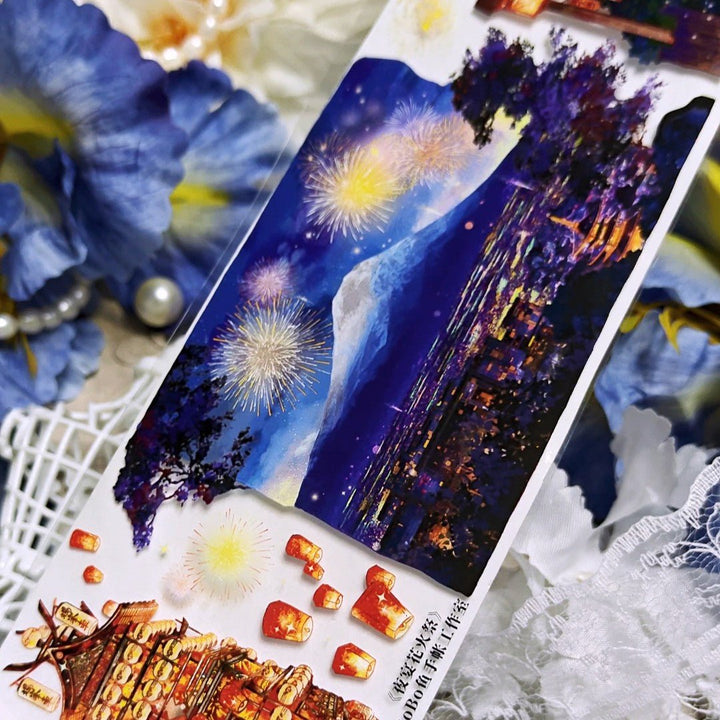 Evening Fireworks Scenery PET Tape - Desk Cosmos