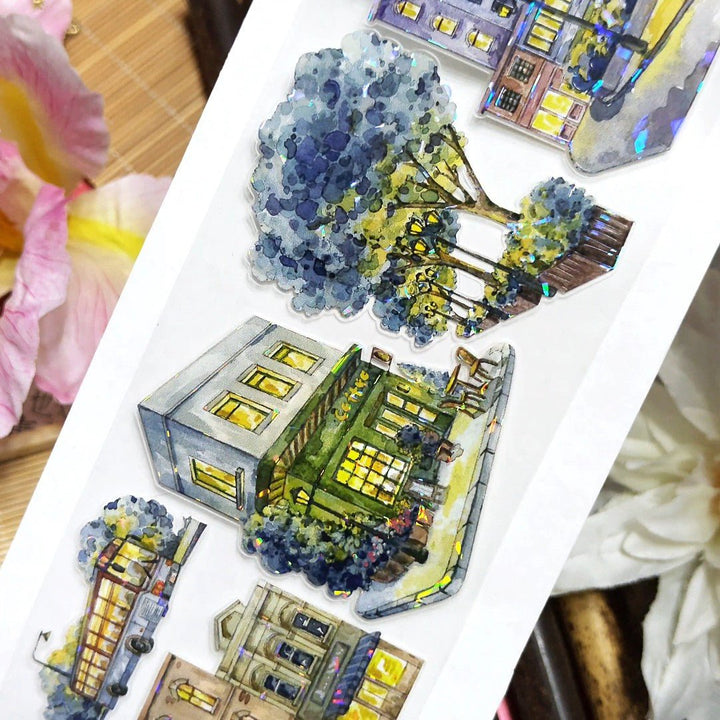 Midnight Cityscape Die - cut PET Tape - Desk Cosmos