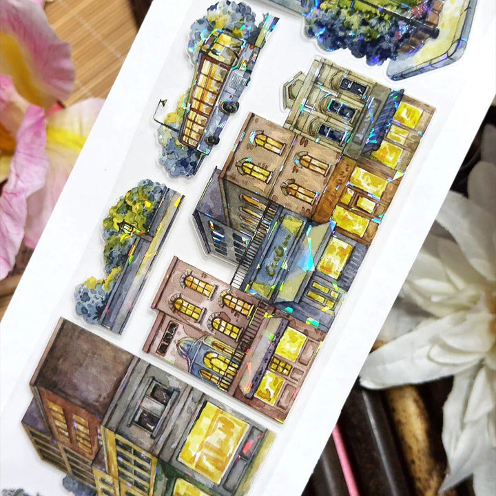 Midnight Cityscape Die - cut PET Tape - Desk Cosmos