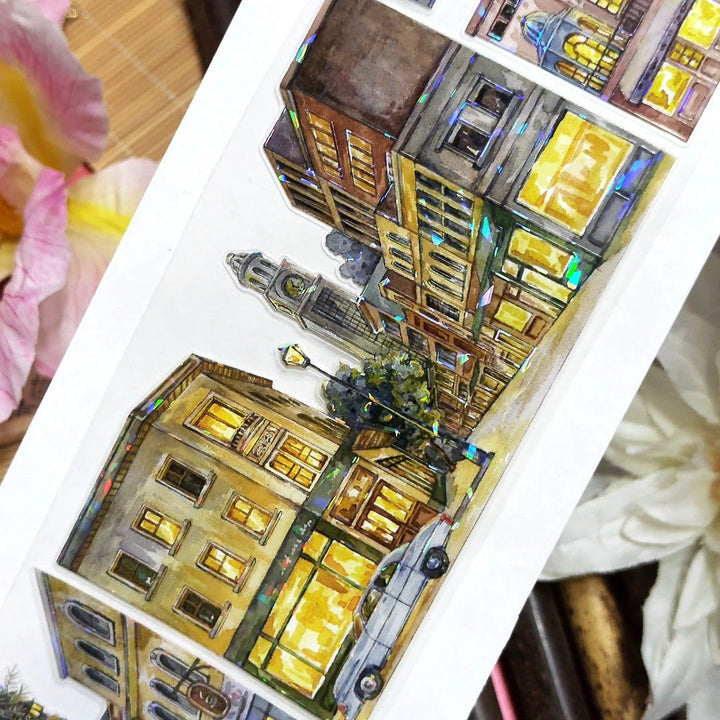 Midnight Cityscape Die - cut PET Tape - Desk Cosmos