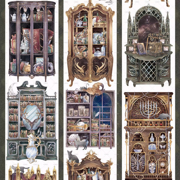 Vintage Magic Display Cabinet PET Tape - Desk Cosmos