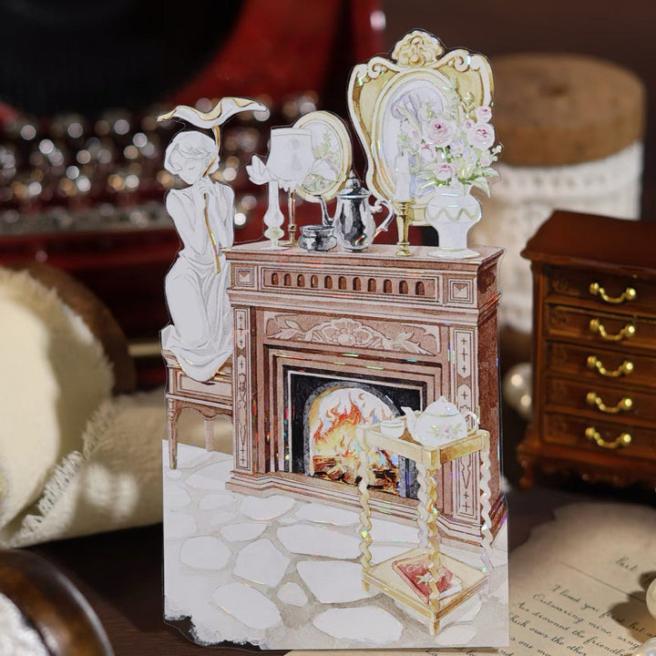 Vintage Furniture Scene PET Tape - Desk Cosmos