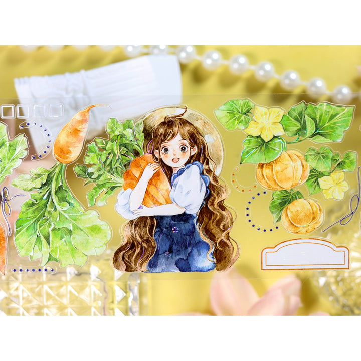 Cute Autumn Farm Girl Die - cut PET Tape - Desk Cosmos