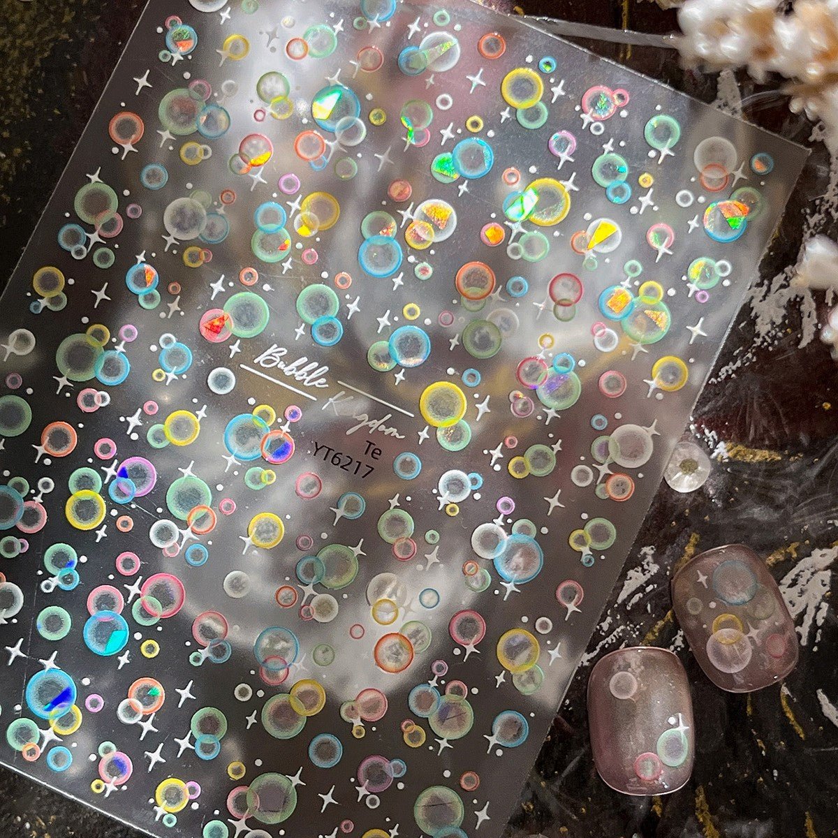 Mini Bubble Pearl Finish Die-cut Stickers - Desk Cosmos