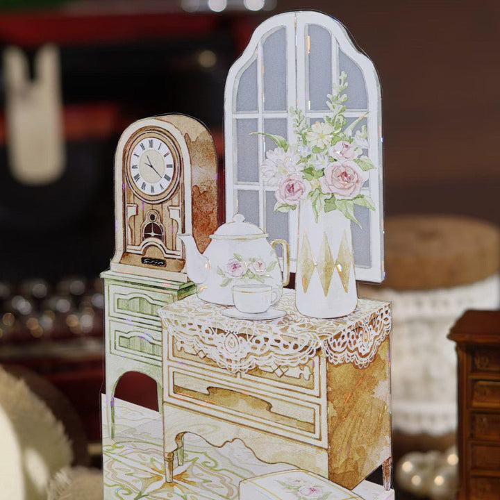 Vintage Furniture Scene PET Tape - Desk Cosmos