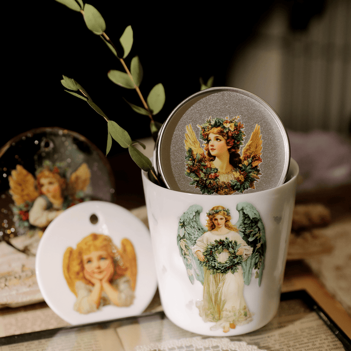 Christmas Angel Vintage Transfer Stickers - Desk Cosmos