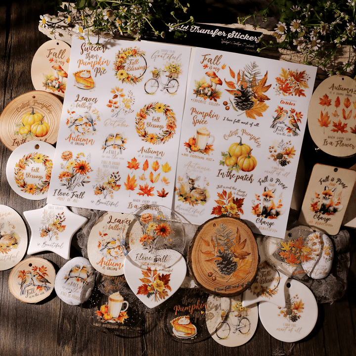 Autumn Whisper Waterproof Transfer Stickers - Desk Cosmos