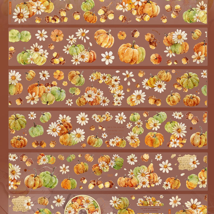 Vintage Pumpkin Floral Die - cut PET Tape - Desk Cosmos