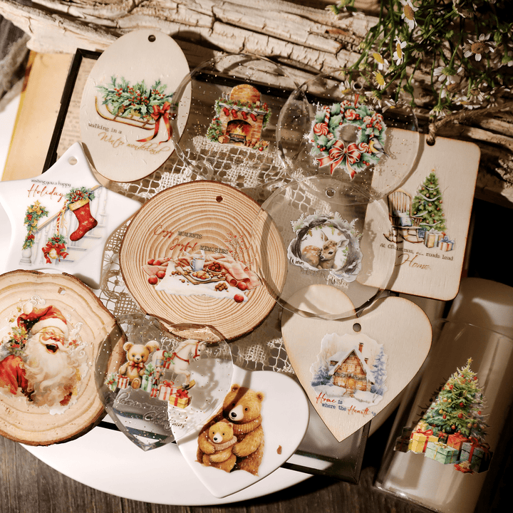 Christmas Transfer Stickers - Reindeer, Gifts, Sled, Bear - Desk Cosmos