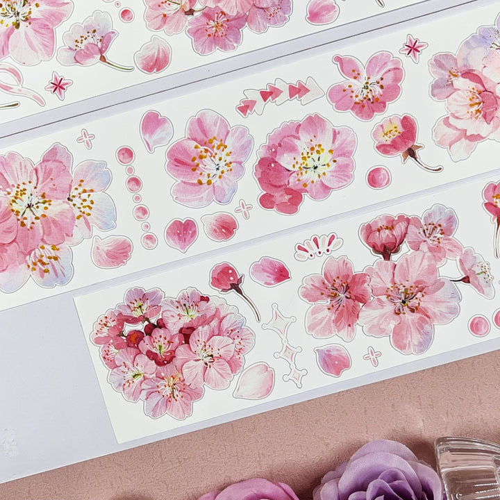 Sakura Love Romantic Flowers Die - cut Tape - Desk Cosmos