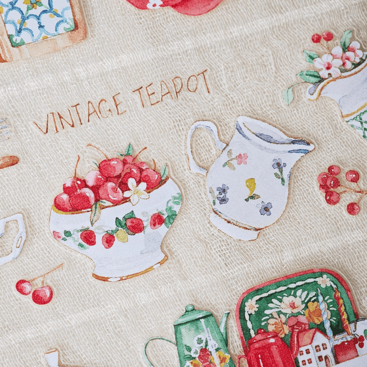 Sweet Die - cut Tape - Spring, Cup, Cherry, Coffee - Desk Cosmos