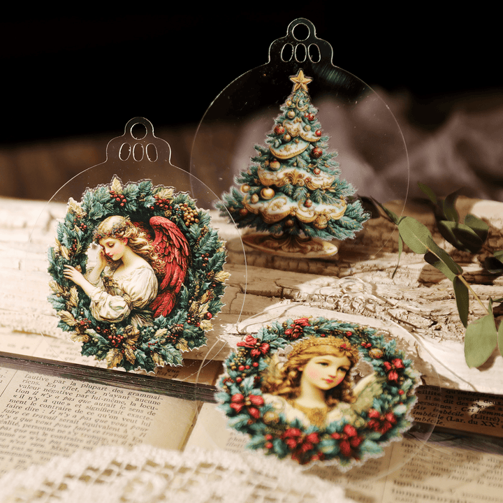 Christmas Angel Vintage Transfer Stickers - Desk Cosmos