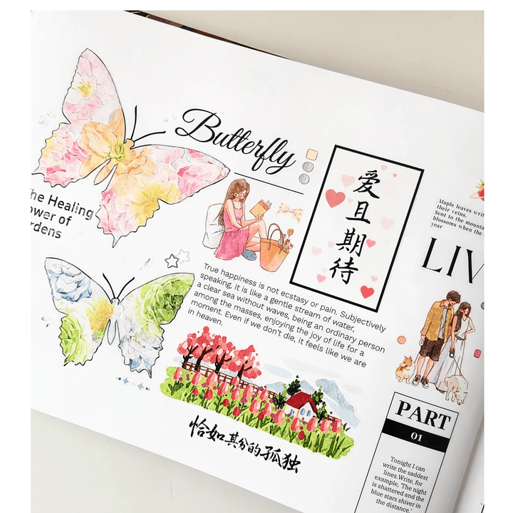 Soft Bloom Die - cut Journal Tape - Desk Cosmos