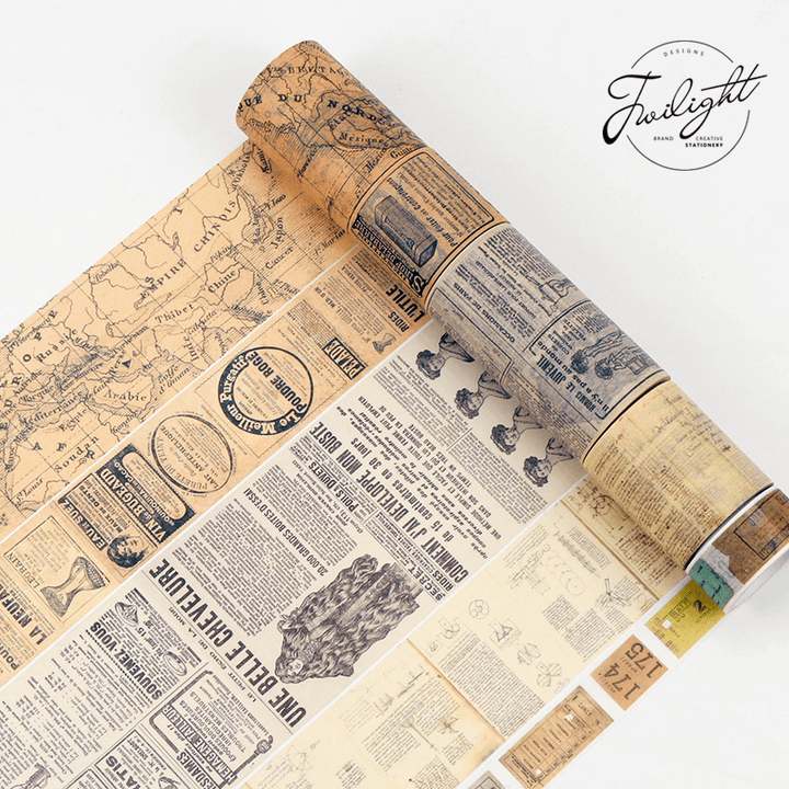 Vintage Washi Tape – Letters, Newspaper, Map, Tickets - Desk Cosmos