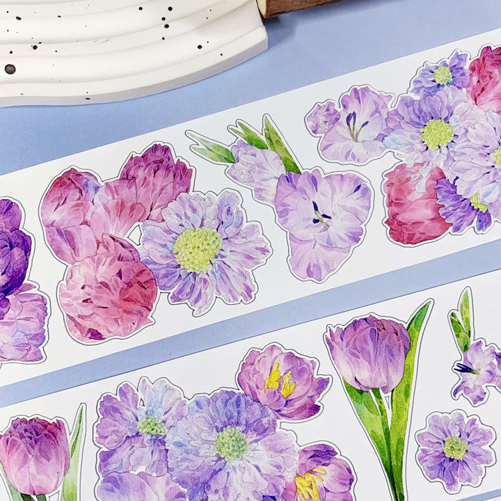 Romantic Violet Bloom Die - cut Tape - Desk Cosmos