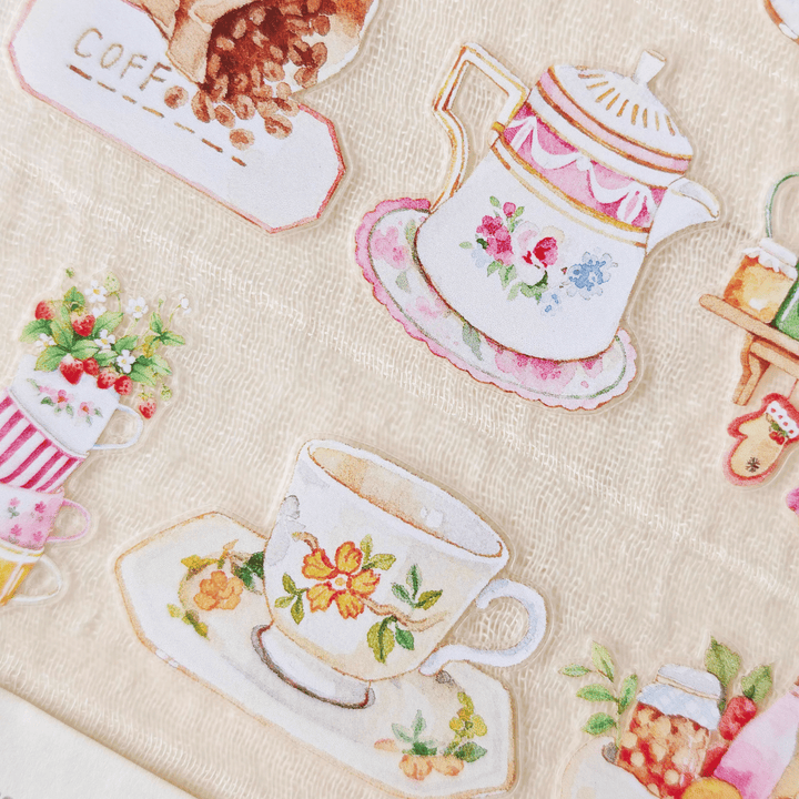 Sweet Die - cut Tape - Spring, Cup, Cherry, Coffee - Desk Cosmos