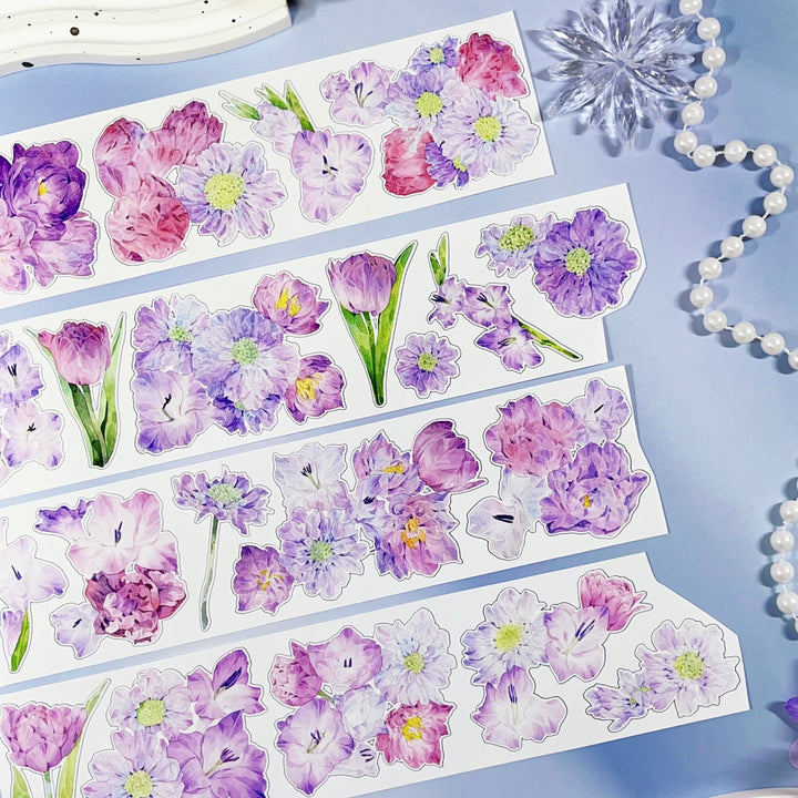 Romantic Violet Bloom Die - cut Tape - Desk Cosmos