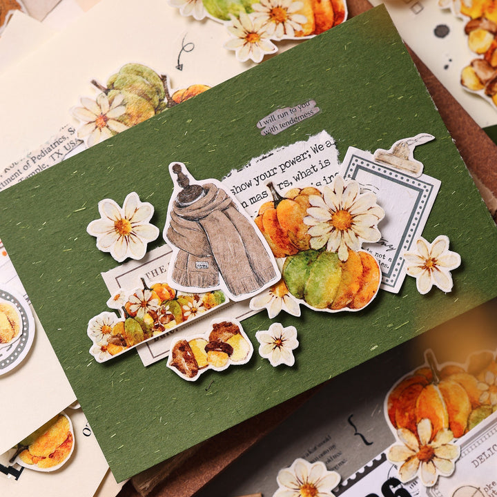 Vintage Pumpkin Floral Die - cut PET Tape - Desk Cosmos