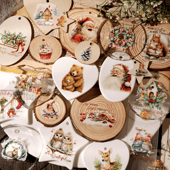 Christmas Transfer Stickers - Reindeer, Gifts, Sled, Bear - Desk Cosmos