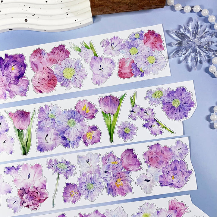 Romantic Violet Bloom Die - cut Tape - Desk Cosmos
