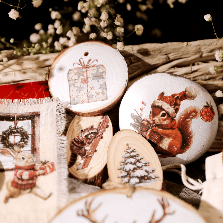 Christmas Santa Animal Transfer Stickers - Desk Cosmos