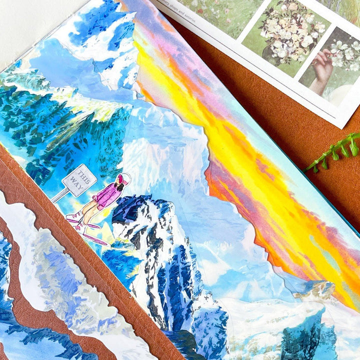 Green on the Snowy Peaks – PET Scenery Tape - Desk Cosmos