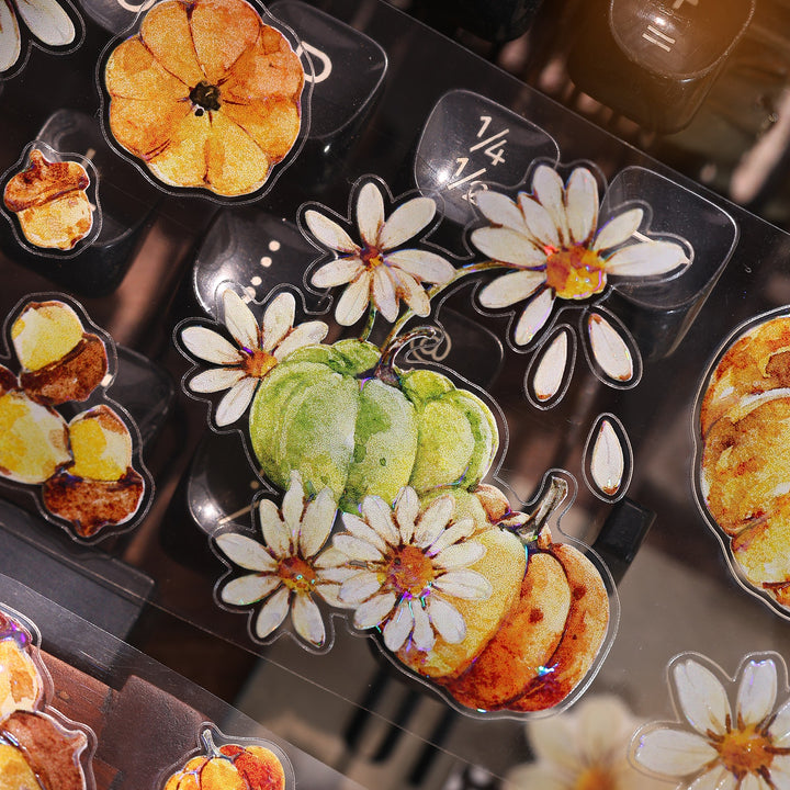 Vintage Pumpkin Floral Die - cut PET Tape - Desk Cosmos