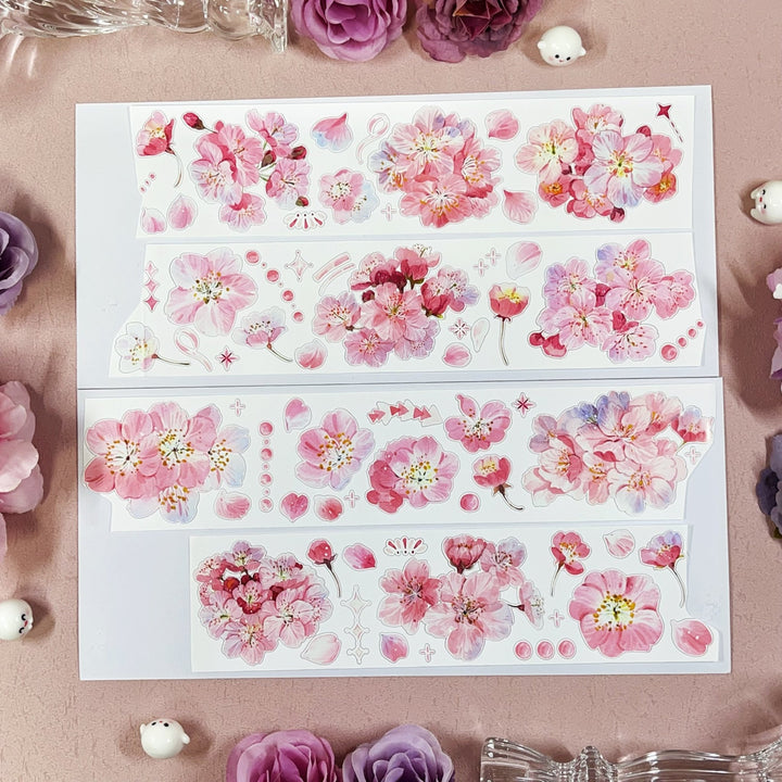 Sakura Love Romantic Flowers Die - cut Tape - Desk Cosmos