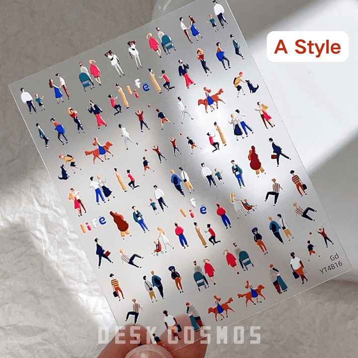 Mini Character Die-cut Stickers – For Distant Scenes - Desk Cosmos