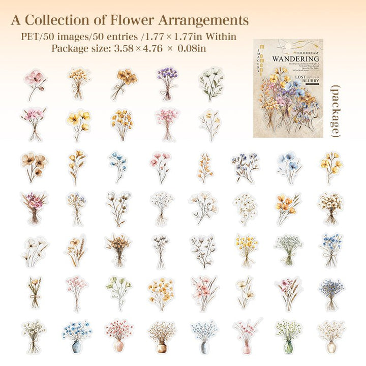 Dreams of Delirium Retro Stickers Flower Suitable For DIY Decoration