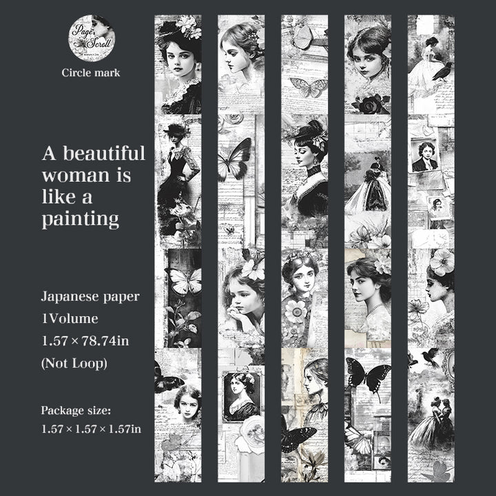 Vintage Washi Tape – Characters, Sheet Music, Manuscripts, Roses - Desk Cosmos