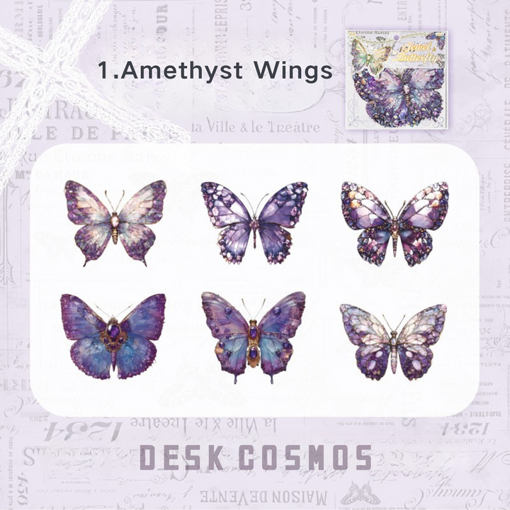 Romance Butterflies PET Stickers Butterfly Wings Shell Glow