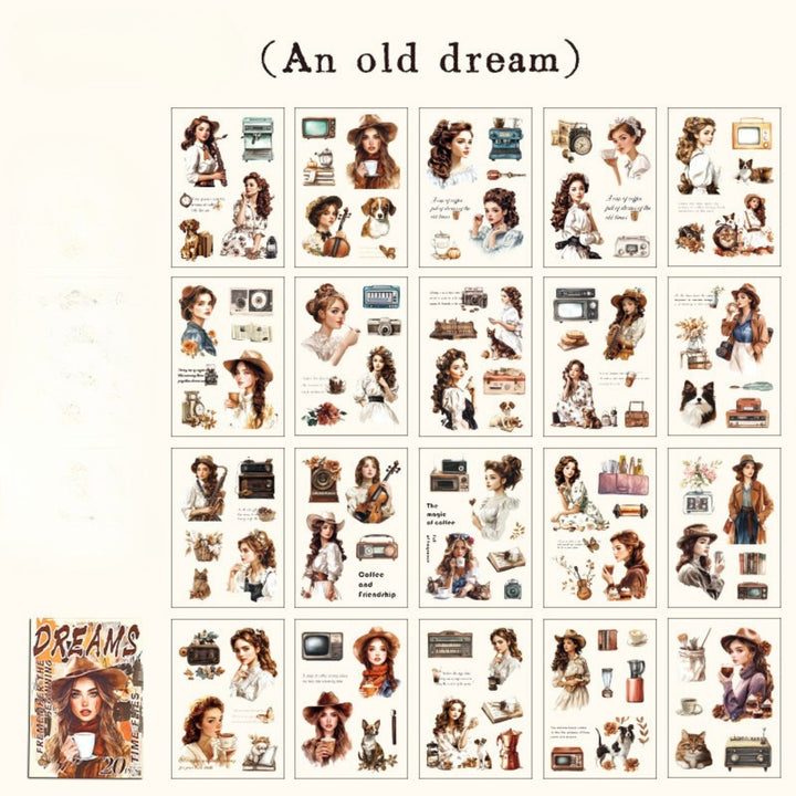 Tracing Back Time An Old Dream Retro PET Stickers