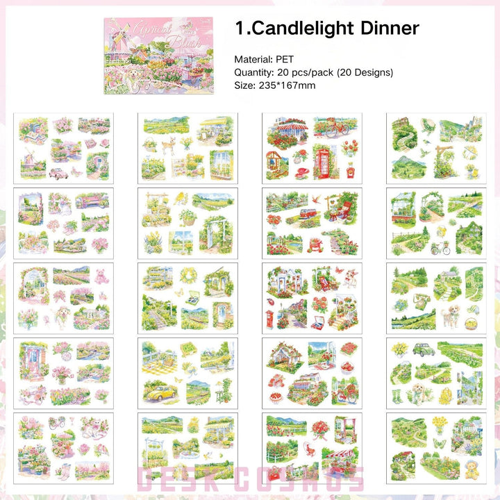 Four Seasons Scenery Journal PET Stickers - Desk Cosmos