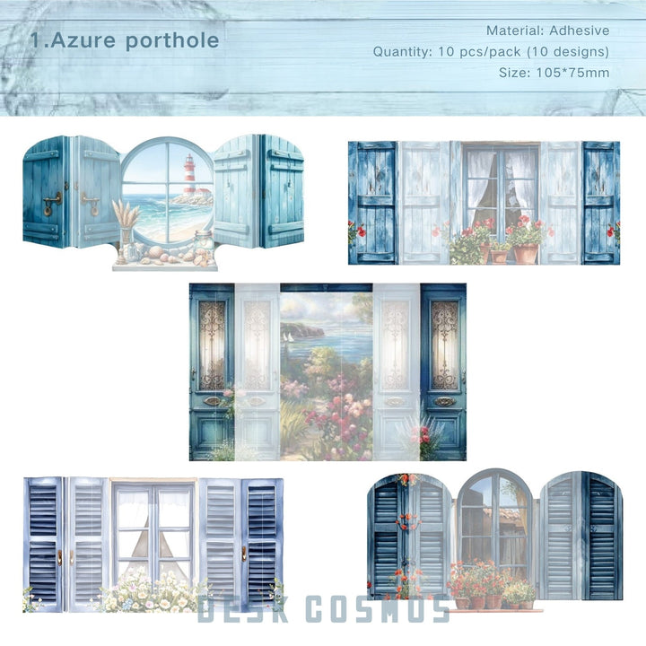 Vintage Stickers Time Window Trap Set Retro Theme Art