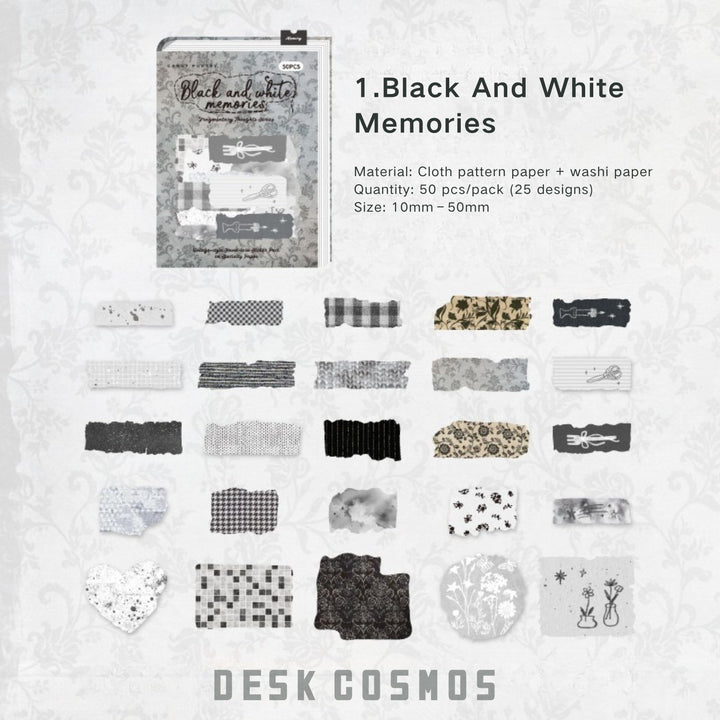 Fragmented Fabric Handmade Look Sticker Elements For Background