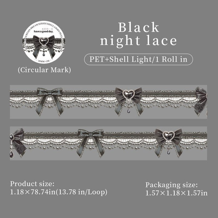 Dreamy Lace Shell Shine PET Tape - Desk Cosmos