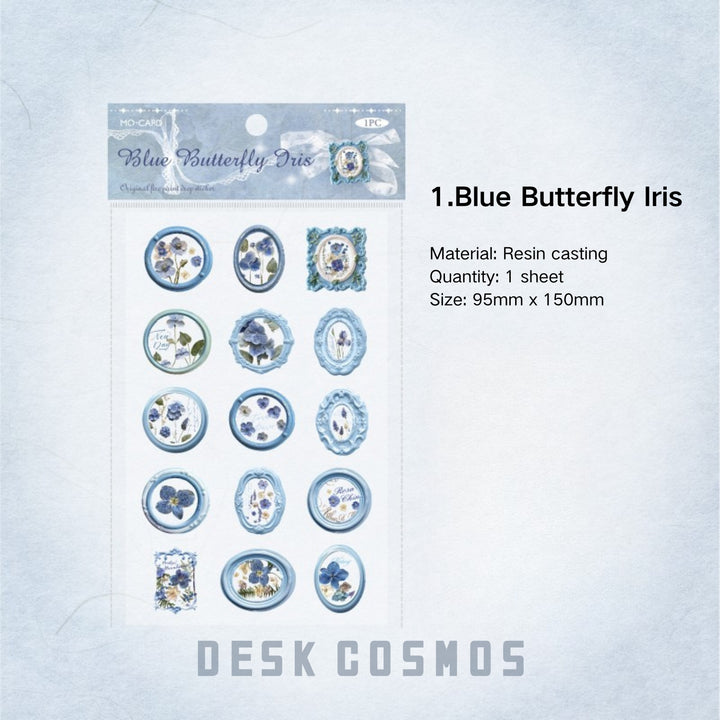 Garden Flowers Wax Seal Epoxy Stickers - Desk Cosmos