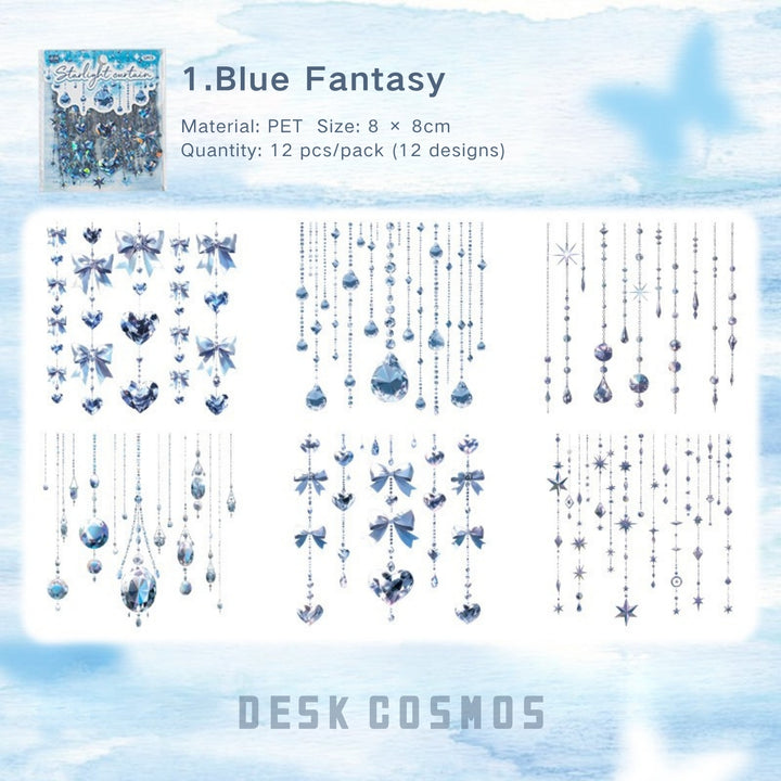 Starlight Curtain Blue Fantasy PET sticker dreamy glossy style