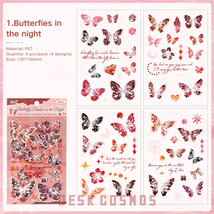 Graceful Butterfly Shadows romantic butterfly stickers for layering