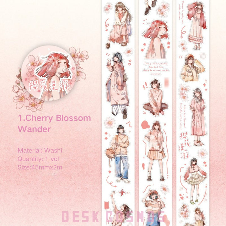 Echoes of Four Seasons Washi Tape Characters Cute Characters Artistic Use