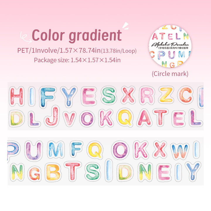 Alphabet Paradise Color Gradient Letter Tape Bright Color Decorative