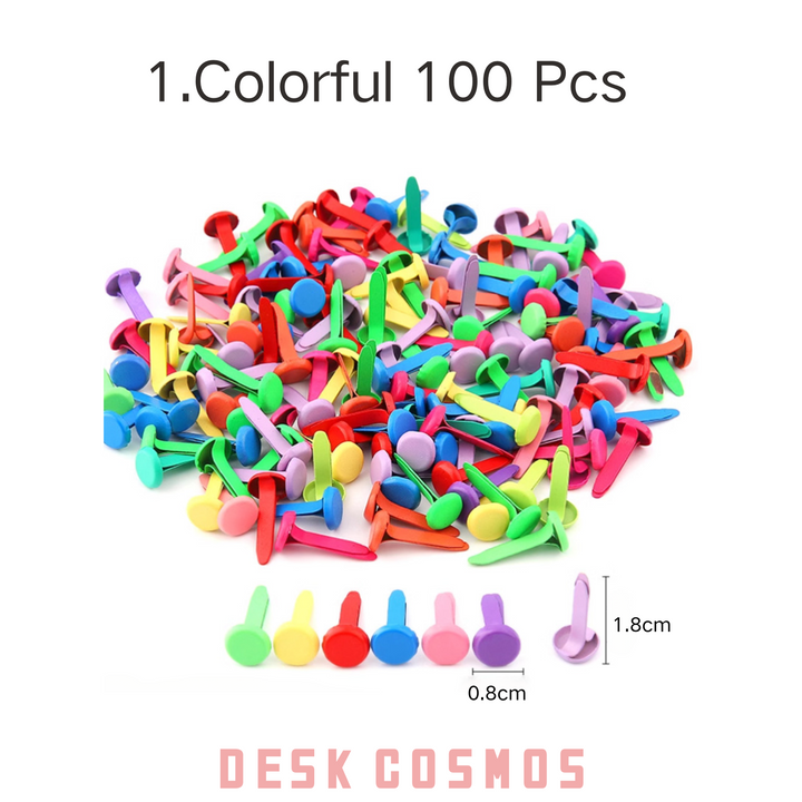 Colorful Two-pronged Pins for Scrapbooking DIY Projects and Crafts