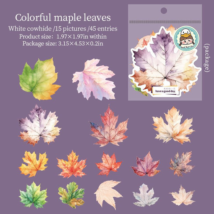 A Leaf PET Leaf Stickers for Artistic Scrapbooking